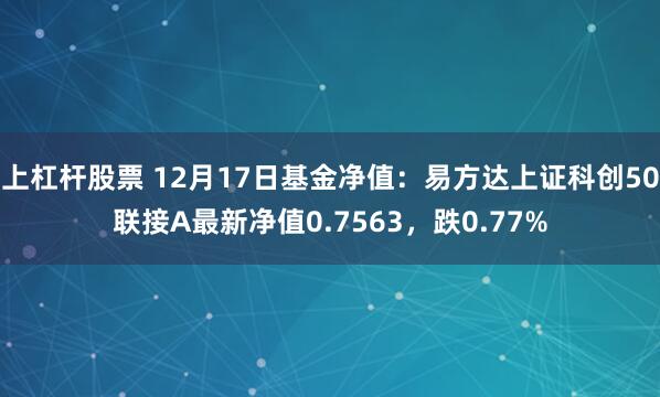上杠杆股票 12月17日基金净值：易方达上证科创50联接A最新净值0.7563，跌0.77%
