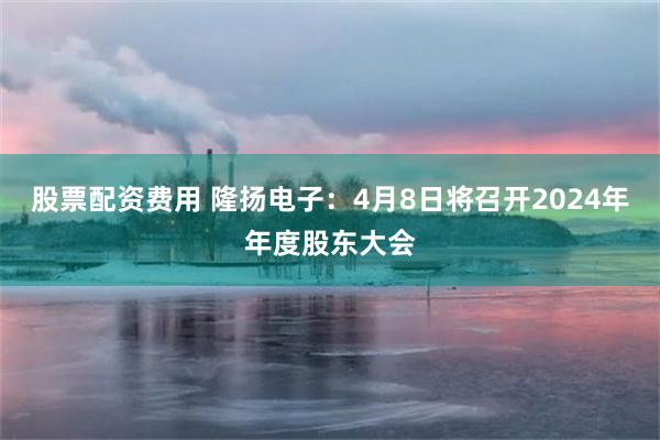 股票配资费用 隆扬电子：4月8日将召开2024年年度股东大会