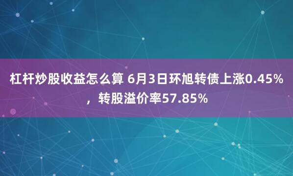 杠杆炒股收益怎么算 6月3日环旭转债上涨0.45%，转股溢价率57.85%