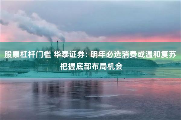 股票杠杆门槛 华泰证券: 明年必选消费或温和复苏 把握底部布局机会
