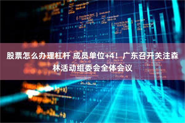 股票怎么办理杠杆 成员单位+4！广东召开关注森林活动组委会全体会议