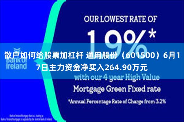 散户如何给股票加杠杆 通用股份（601500）6月17日主力资金净买入264.90万元
