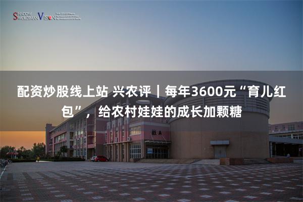 配资炒股线上站 兴农评｜每年3600元“育儿红包”，给农村娃娃的成长加颗糖