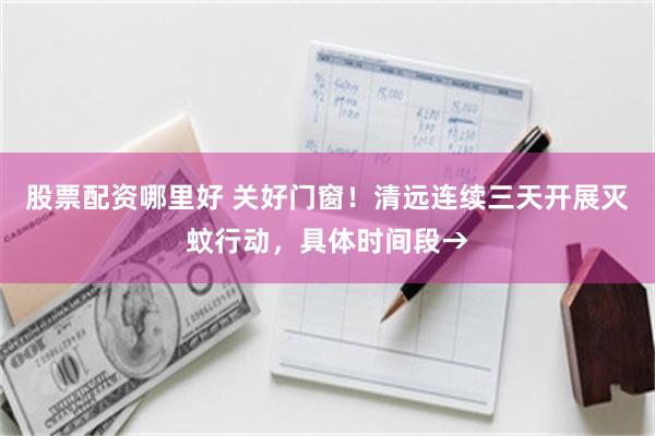 股票配资哪里好 关好门窗！清远连续三天开展灭蚊行动，具体时间段→