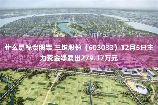什么是配资股票 三维股份（603033）12月5日主力资金净卖出279.17万元