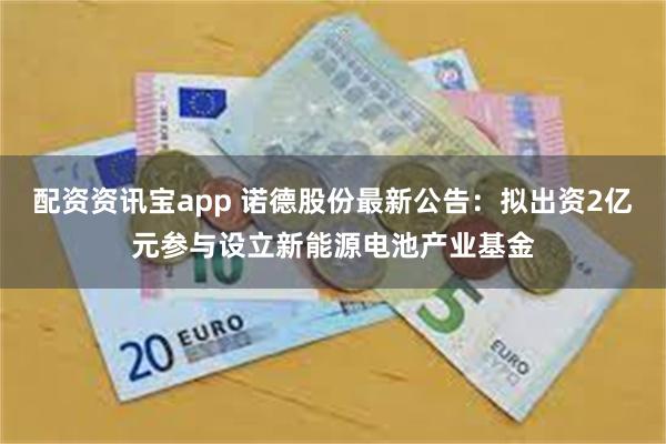 配资资讯宝app 诺德股份最新公告：拟出资2亿元参与设立新能源电池产业基金