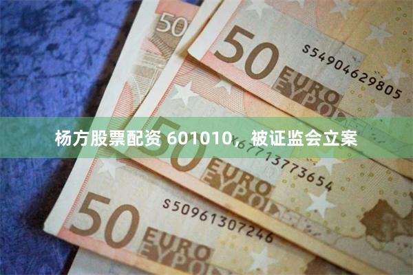 杨方股票配资 601010，被证监会立案