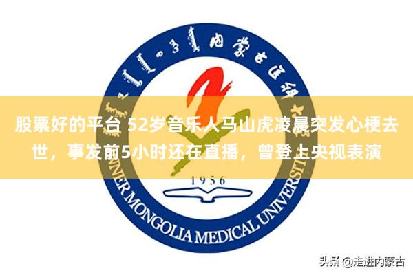 股票好的平台 52岁音乐人马山虎凌晨突发心梗去世，事发前5小时还在直播，曾登上央视表演