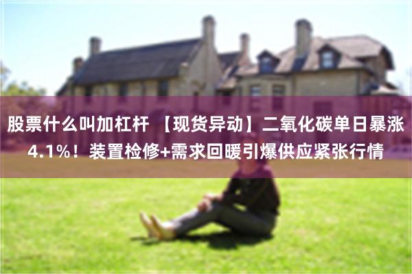 股票什么叫加杠杆 【现货异动】二氧化碳单日暴涨4.1%！装置检修+需求回暖引爆供应紧张行情