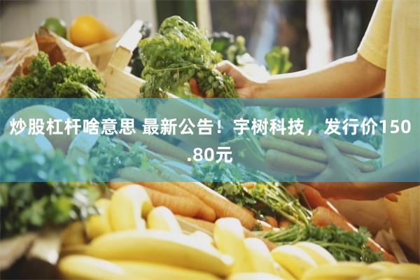 炒股杠杆啥意思 最新公告！宇树科技，发行价150.80元