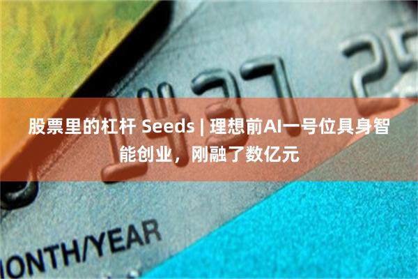 股票里的杠杆 Seeds | 理想前AI一号位具身智能创业，刚融了数亿元