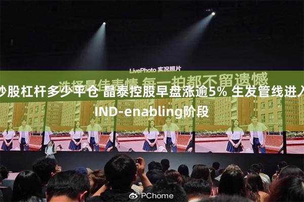 炒股杠杆多少平仓 晶泰控股早盘涨逾5% 生发管线进入IND-enabling阶段